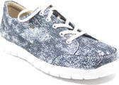 Finn Comfort, SWANSEA, 02860-730046, Blauw combi dames veterschoenen