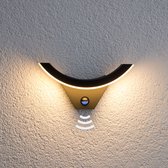 Lucande - Wandlampen buiten - 1licht - aluminium, kunststof - H: 14.5 cm - grafietgrijs, wit - Inclusief lichtbron