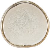 Clayre & Eef Poignée de porte 4 cm Blanc Couleur or Céramique Bouton de meuble
