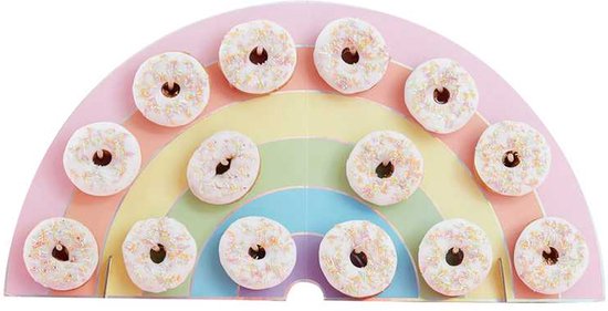 Donutwall regenboog - 14 donuts