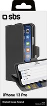 SBS Wallet Stand Bookcase Hoesje - Geschikt voor Apple iPhone 13 Pro - Gsm case - Zwart