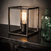 Tafellamp Vierkant - Metaal - Grijs - 18x18x21cm - Lamp Cubic - Giga Meubel