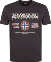 Napapijri - Turin T-Shirt Donkergrijs - XXL - Modern-fit