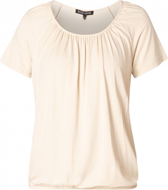 BASE LEVEL CURVY Yoni Jersey Shirt - Light Beige - maat 3(52)