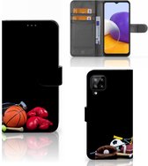 GSM Hoesje Geschikt voor Samsung Galaxy A22 4G | M22 Bookcover Ontwerpen Voetbal, Tennis, Boxing… Sports