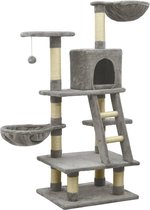Kattenmeubel - Kattenboom - Krabpaal - Kattenhuis - Sisal krabpalen - 101x58x122cm - Grijs