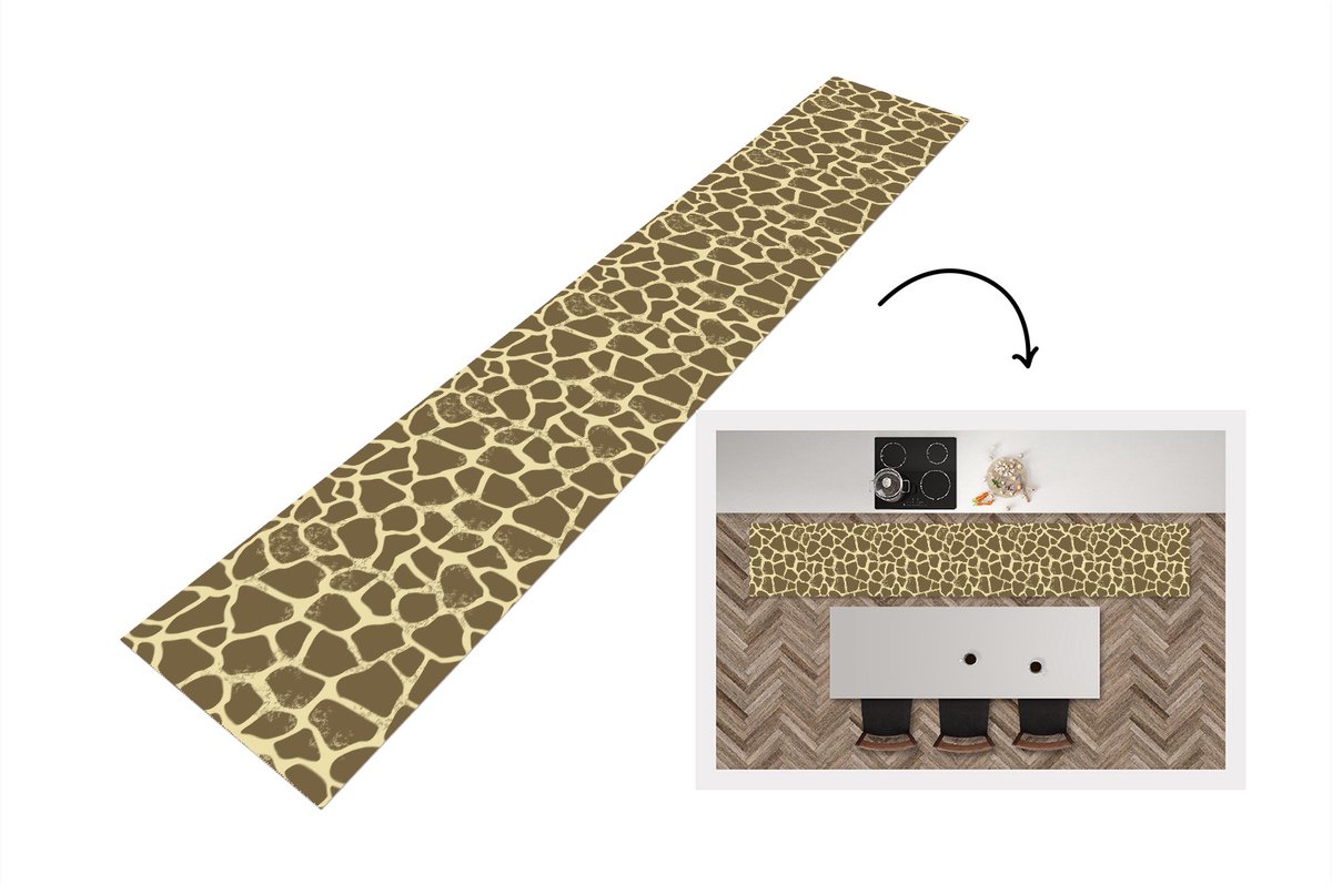 KitchenYeah Keukenloper - Keukenmat - Patroon - Giraf - Vacht - Keuken vloerkleed Multicolor