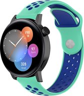 Siliconen Smartwatch bandje - Geschikt voor  Huawei Watch GT 3 42mm sport band - aqua/blauw - 42mm - Strap-it Horlogeband / Polsband / Armband