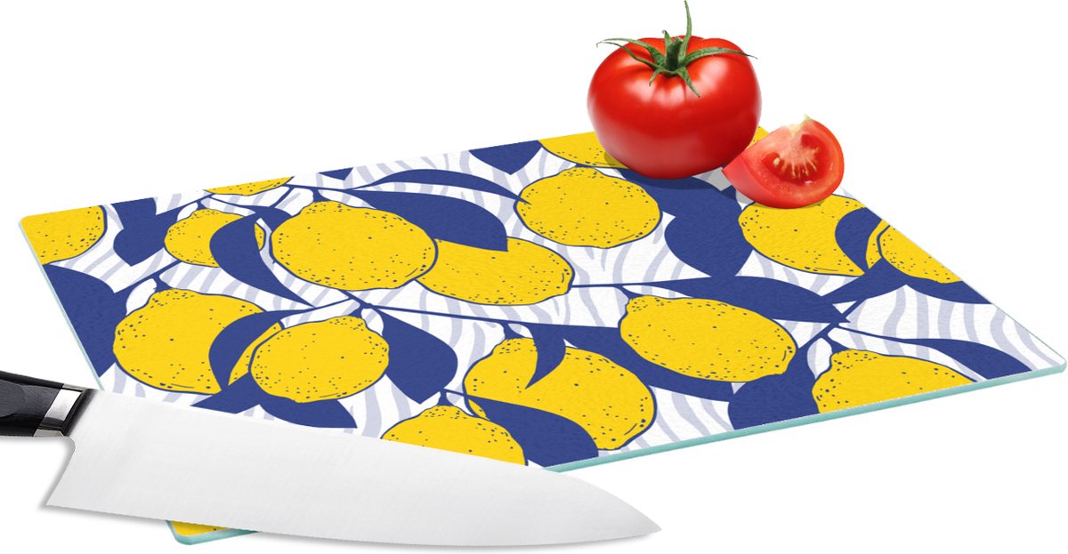 Glazen Snijplank - 28x20 - Citroen - Zebra - Fruit - Patronen - Snijplanken Glas