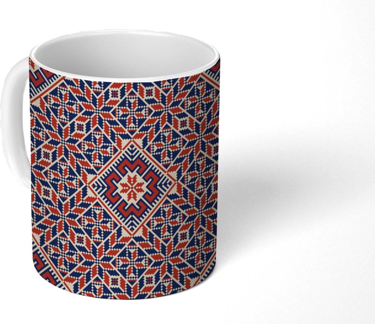 Mok - Koffiemok - Design - Borduren - Motief - Patronen - Mokken - 350 ML - Beker - Koffiemokken - Theemok
