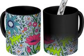 Magische Mok - Foto op Warmte Mokken - Koffiemok - Patronen - Klaproos - Planten - Girl - Kids - Kinderen - Magic Mok - Beker - 350 ML - Theemok
