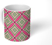 Mok - Koffiemok - Geometrie - Roze - Design - Mokken - 350 ML - Beker - Koffiemokken - Theemok