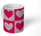 Mok - Koffiemok - Hart - Roze - Design - Mokken - 350 ML - Beker - Koffiemokken - Theemok