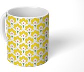 Mok - Koffiemok - Design - Retro - Seventies - Geel - Mokken - 350 ML - Beker - Koffiemokken - Theemok