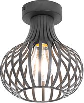 QAZQA saffira - Moderne Plafondlamp - 1 lichts - Ø 180 mm - Zwart - Woonkamer | Slaapkamer | Keuken