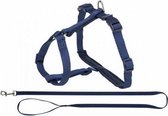 kattentuig met riem Premium 33-57 x 1,3 cm nylon blauw