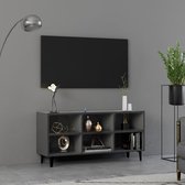 Tv-meubel met metalen poten 103,5x30x50 cm grijs