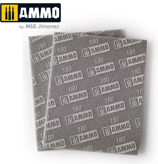 Foto: Ammo mig 8556 sanding sponge sheet 180 grit schuur papier blok of stick