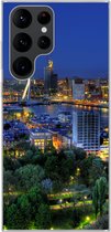 Geschikt voor Samsung Galaxy S22 Ultra hoesje - Rotterdam - Nederland - Skyline - Siliconen Telefoonhoesje