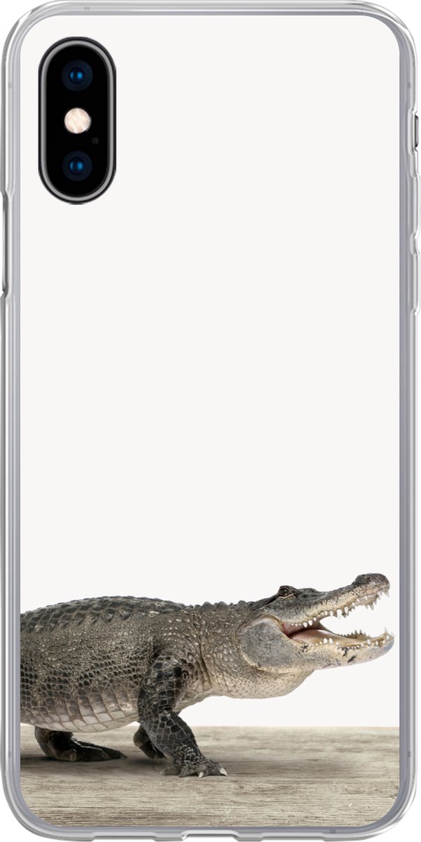 Telefoonhoesje Geschikt voor iPhone X hoesje - Kinderen - Krokodil - Jongen - Kids - Meiden - Siliconen Telefoonhoesje Telefoonhoesje