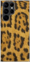 Telefoonhoesje Geschikt voor Samsung Galaxy S22 Ultra hoesje - Luipaard vacht - Siliconen Telefoonhoesje
