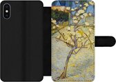 Bookcase Geschikt voor iPhone XS Max telefoonhoesje - Perenboompje in bloei - Vincent van Gogh - Met vakjes - Wallet case met magneetsluiting
