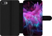 Bookcase Geschikt voor iPhone SE 2020 telefoonhoesje - Rook - Kleurstof - Abstract - Met vakjes - Wallet case met magneetsluiting