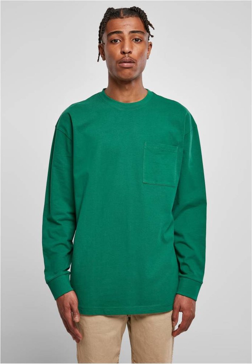 Urban Classics Heavy Oversized Pocket Longsleeve shirt L Groen