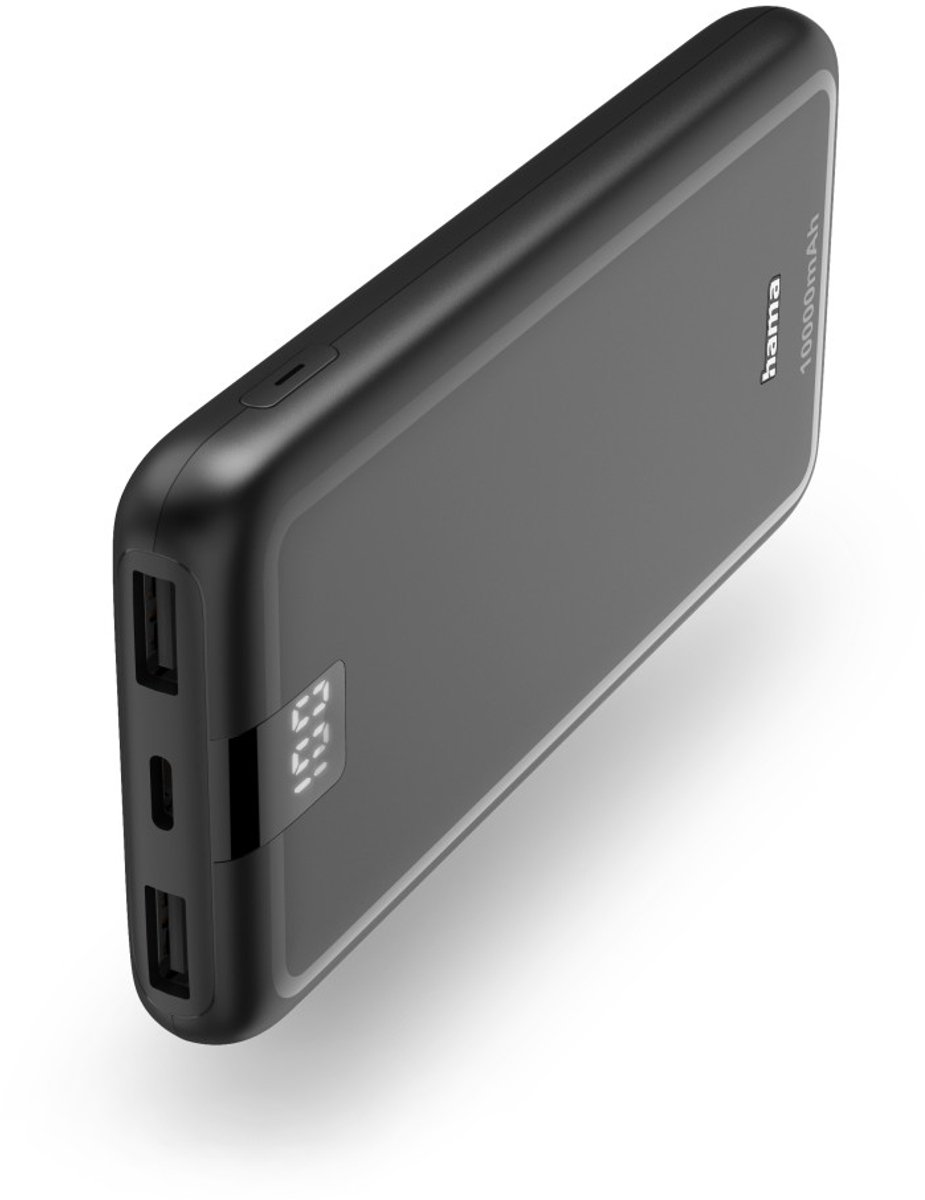 Hama Power Pack "Performance 10", 10000mAh, 3 uitgangen: USB-C, 2x USB-A, antr.