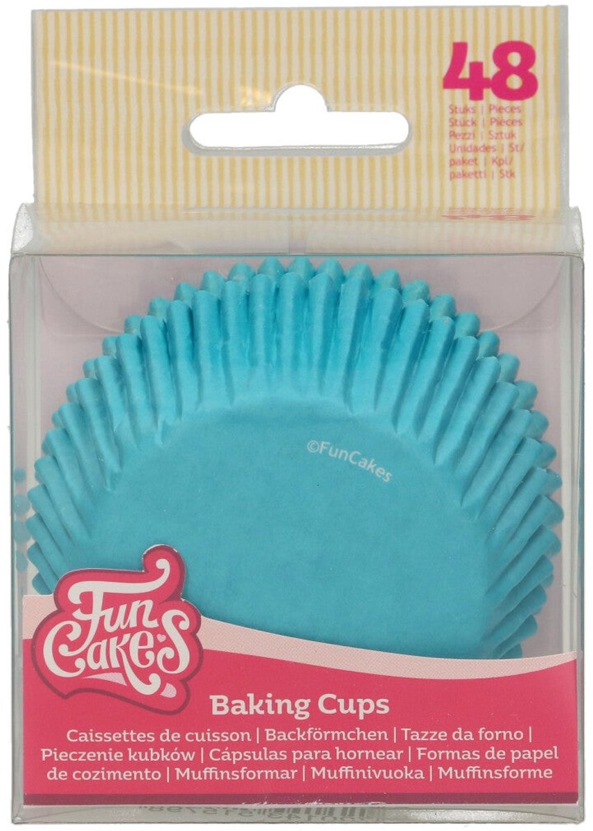 FunCakes Baking Cups - Turquoise - 48 Stuks - Cupcake Vormpjes Papier