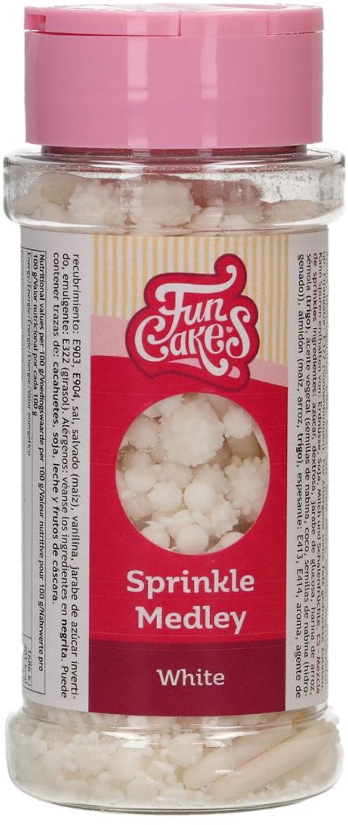FunCakes Sprinkle Medley - White - 65g - Eetbare Taartdecoratie
