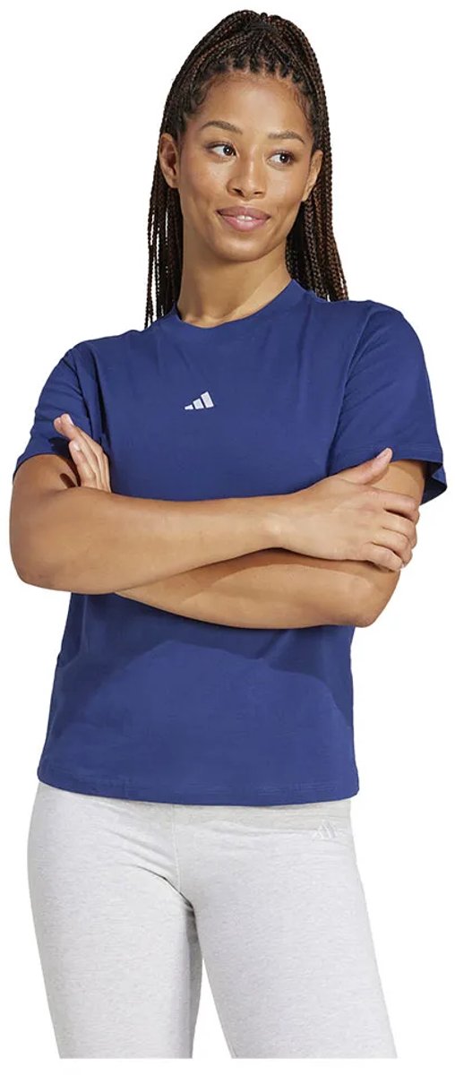 Adidas Essentials Small Logo Cotton T-shirt Met Korte Mouwen L Vrouw Blauw