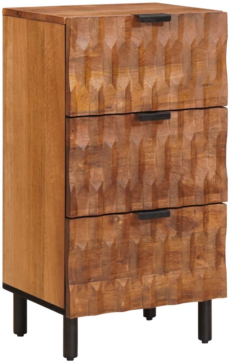 vidaXL - Dressoir - met - lade - Acacia - Bruine - Afwerking - 40 - x - 33 - x - 75 - cm