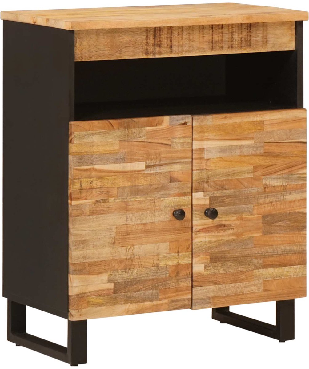 vidaXL - Bijzetkast - met - opslag - Bruin - 60 - x - 33 - x - 75 - cm - Massief - Mango - Hout