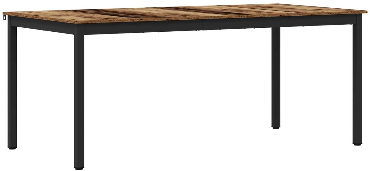 vidaXL Eettafels - 180 - x - 90 - x - 75 - cm - Bewerkt - hout - Rechthoekig Oud hout