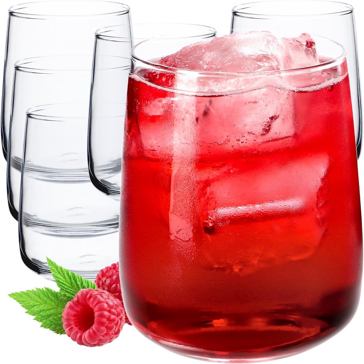 Set van 6 Robuuste Glazen voor Water, Sap, Feest en Cocktails (330 ml)
