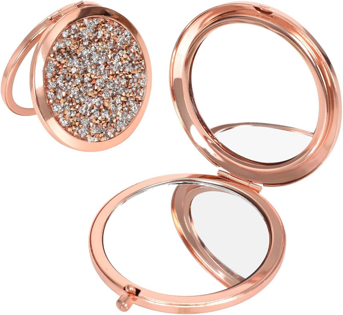 Ronde Compacte Zakspiegel 7cm - Draagbaar en Opvouwbaar voor Make-up