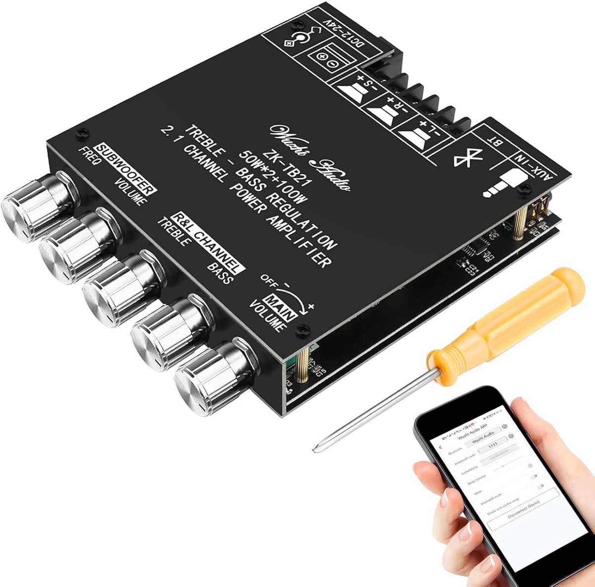 Bluetooth 2.1 Hifi Stereo Audio Versterker Module Klasse D - 2x50W + 100W Subwoofer Eindversterker Bord