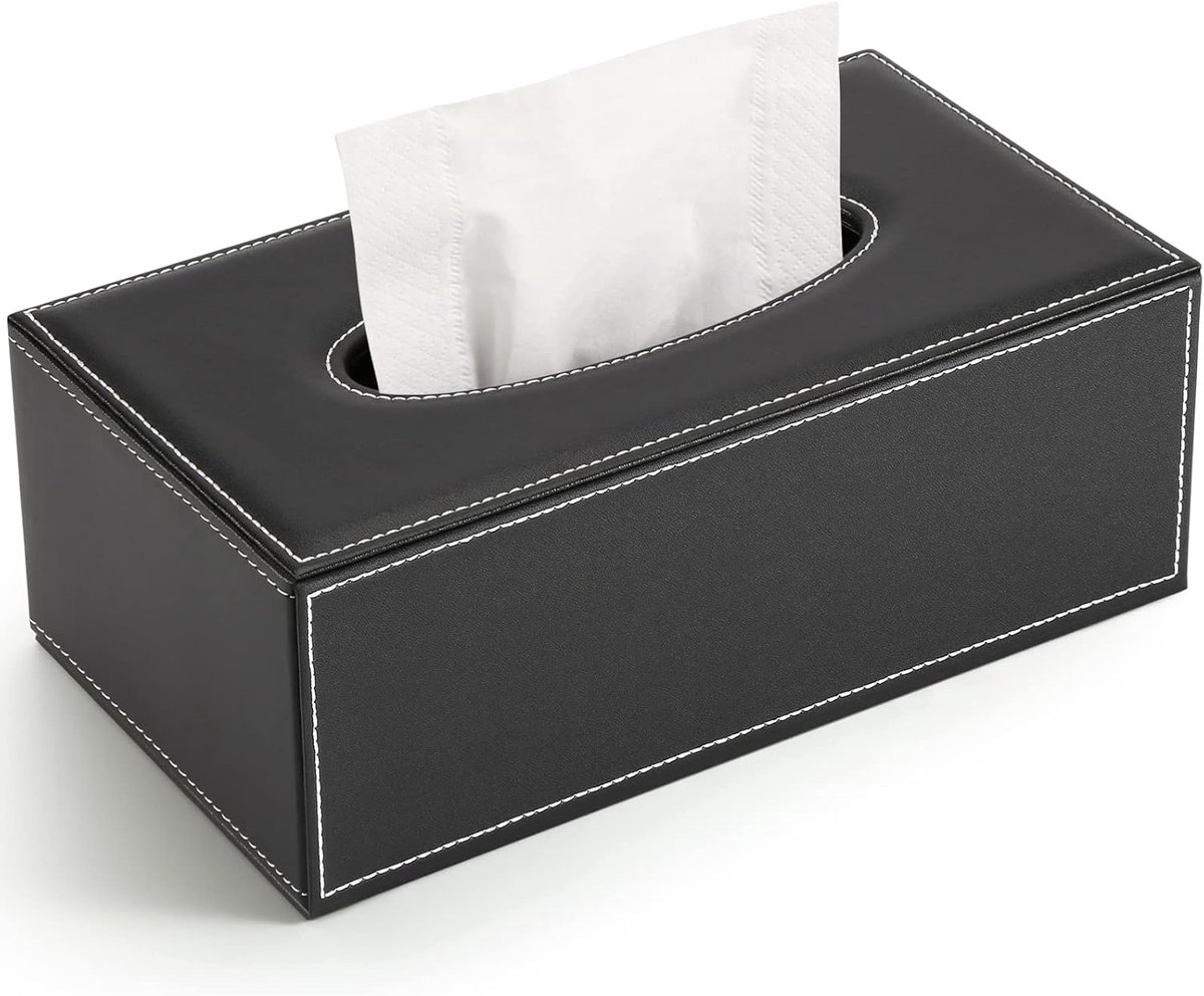 Oneay Rechthoekige leren tissuebox, tissuebox voor hotels, tissuebox voor in de auto, tissuebox voor thuisgebruik
