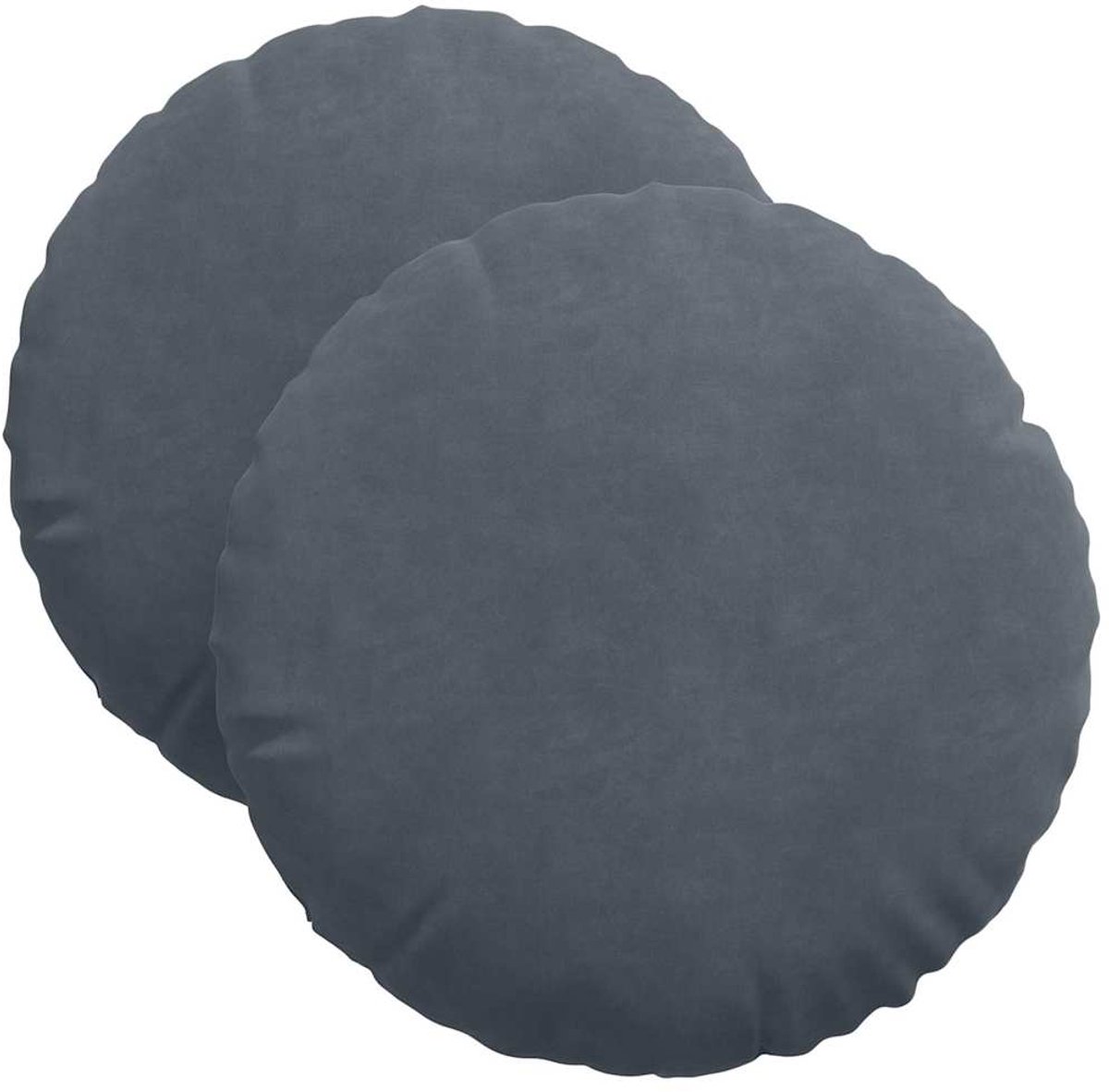 vidaXL Zitkussens - 2 - st - Fluweel - Donkergrijs - Diam. - 40 - x - 13 - cm
