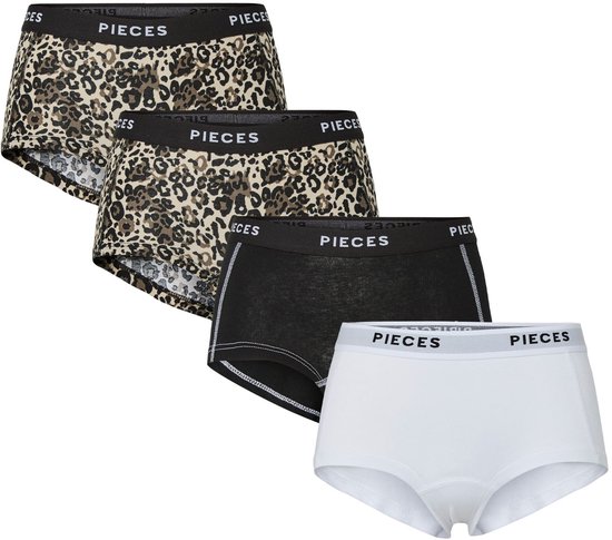 Pieces PCLOGO LADY 4 PACK - Slip - black/white/gris