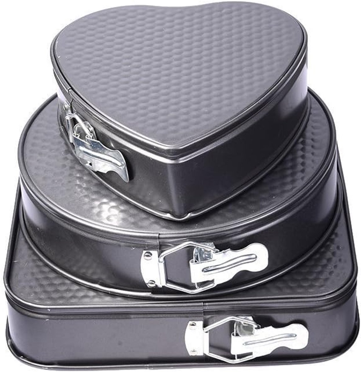 Bakvormen Set Aluminium Rond Vierkant Hartvormig 3 Stuks