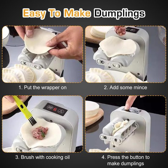 Automatische knoedelmaker voor perfecte dumplings - Elektrische ravioli-vormer met USB-opladen van Merkloos — afbeelding 2