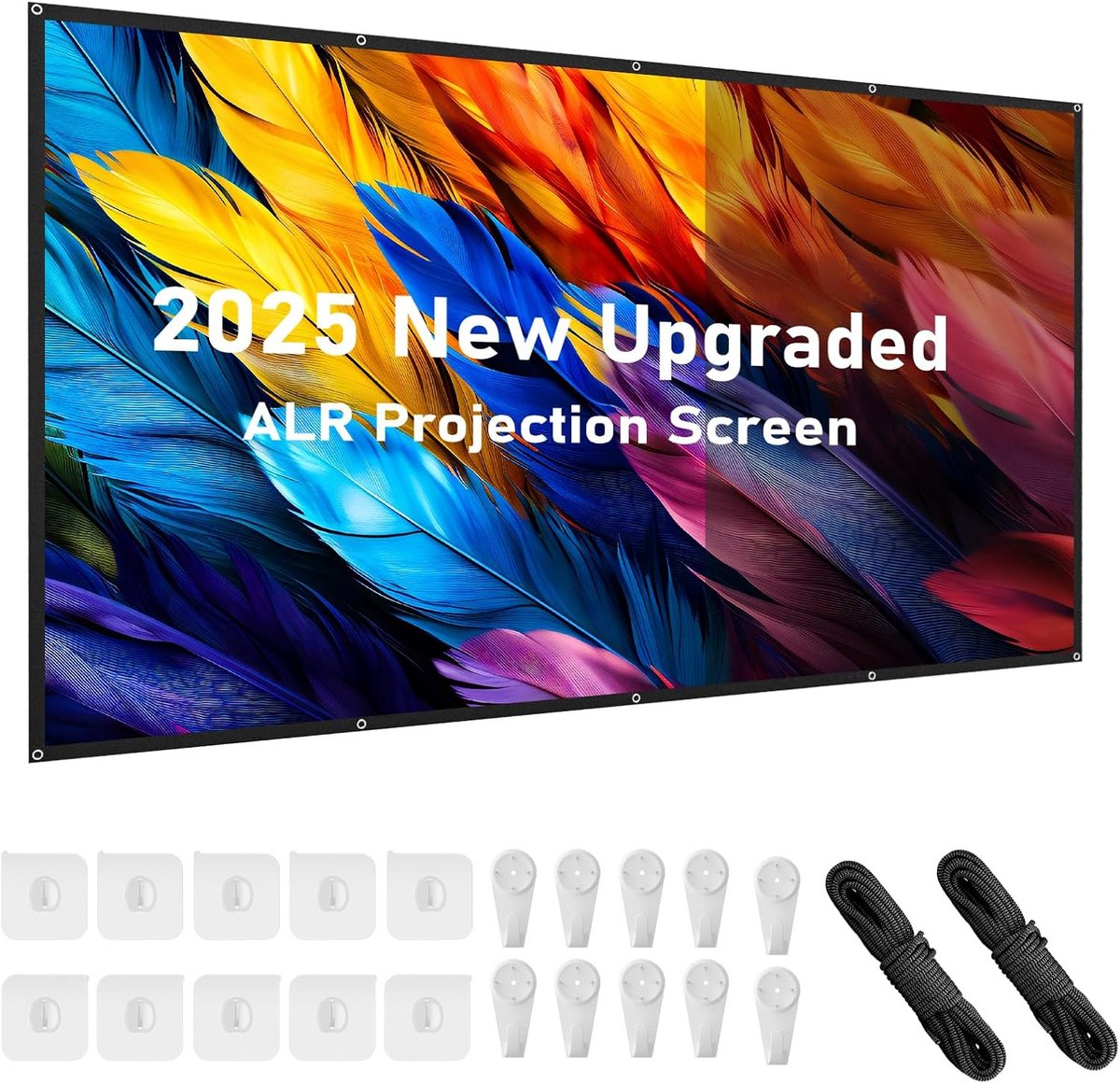 Projectiescherm 4K HD 16:9 Opvouwbaar Draagbaar voor Binnen Buiten Bioscoop (120 inch)
