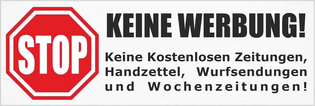 Witte Sticker voor Brievenbus: Geen Reclame, Folderreclame of Weekbladen