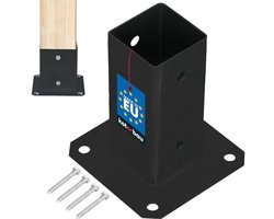 KOTARBAU® Paalvoet , Paalhouder, voor Schroefbevestiging, Gepoedercoat Staal, 60 x 60 mm, Zwart, Paalsteun, voor Houten Balken en Pavillons, Duurzaam en Weerbestendig