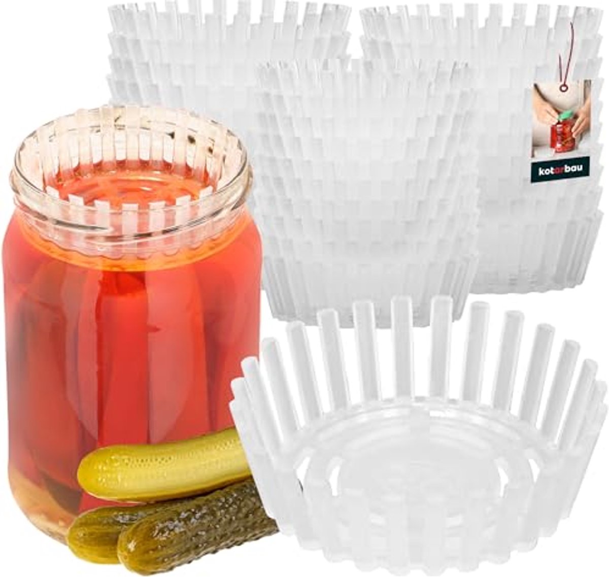KOTARBAU® 30 Stuks Fermentatie gewichten, Fermentatie Schijf Set, Kunststof, 100 mm, Transparant, Verzwaringsgewichten voor Inmaken- Alternatief voor Glazen Gewichten, Herbruikbaar