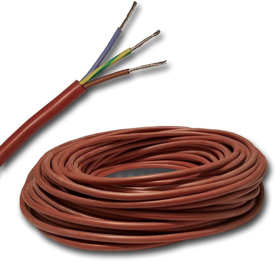 Hittebestendige Siliconen Kabel 3x2.5mm² - Hoge Temperatuur Snoer voor Sauna Kachel en Lamp - Per Meter