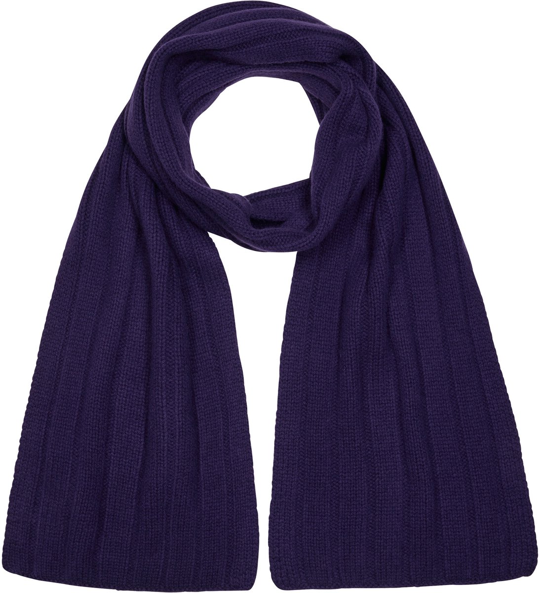 FALKE Scarf in Rib sneldrogend warm kasjmier wintersjaal unisex purper - maat ONESIZE