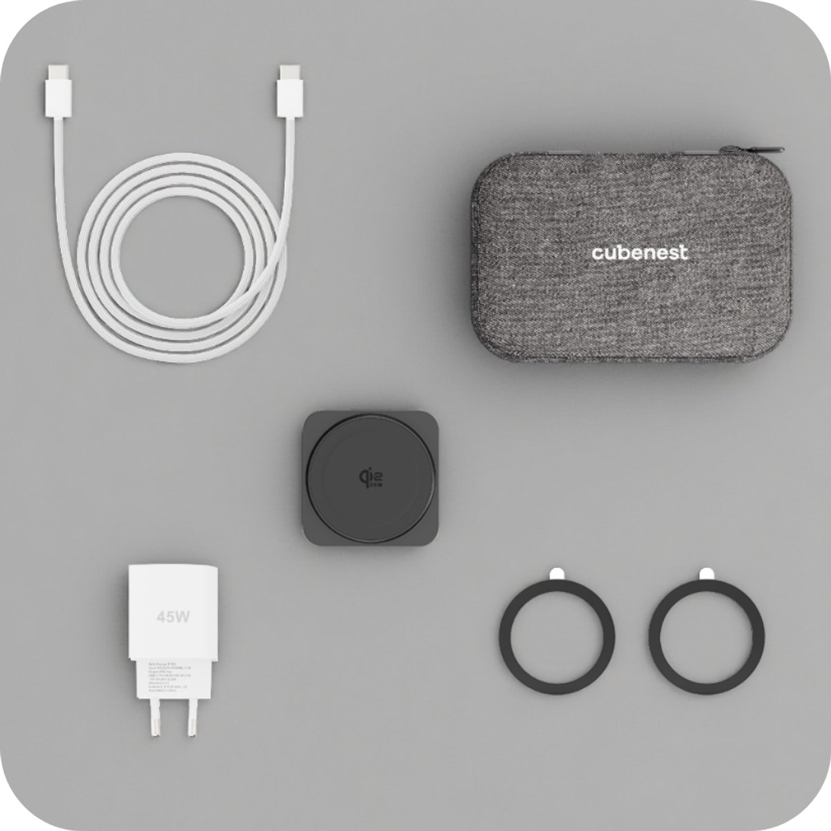 Cubenest SQS312 Pro - 3-in-1 Draadloze Oplader - 35 W Snellader - Qi2.2 Oplaadstation - Opvouwbaar - Geschikt voor Samsung en Apple smartphones - Buds en Airpods - Galaxy Watch - grijs – foto 8